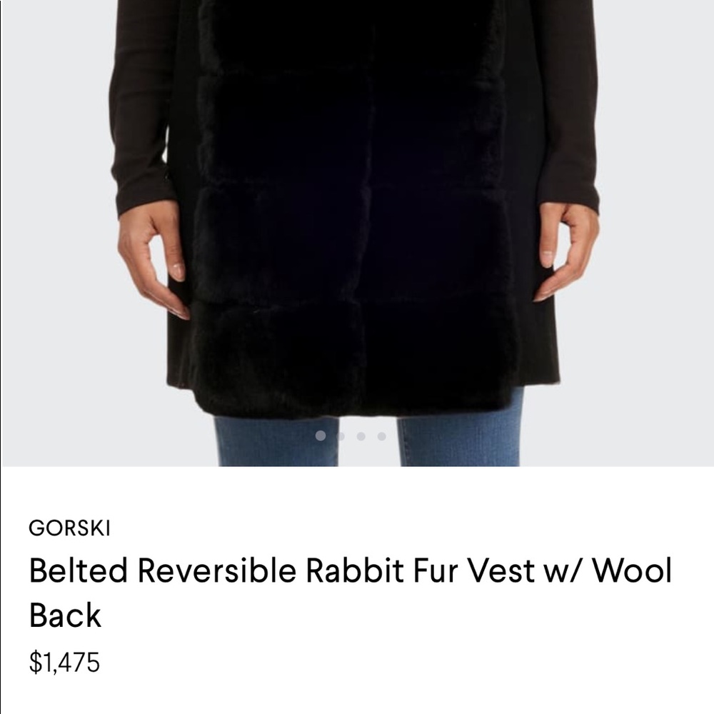 Gorski Reversible Black Rabbit Vest